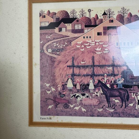 Charles Wysocki VINTAGE Farm Folk Frame Print‎ 12 x 14 inches - Picture 3 of 10